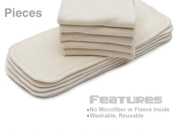 Buy Now: 100 pcs KaWaii 5-Layer Bamboo Cloth Diaper Inserts 