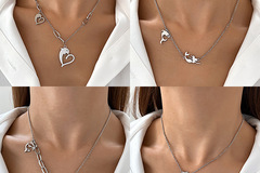 Buy Now: 100pcs stainless steel dolphin love necklace cross clavicle chain