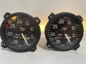 Airplane Parts : Aircraft Tachometer Gauge Meter Lot Of Two