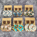 Buy Now: 40 Pairs Bohemian Colorful Floral Wooden Earrings