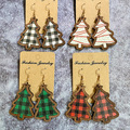 Buy Now: 40 Pairs Classic Vintage Plaid Christmas Wooden Earrings