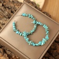 Buy Now: 32 Pairs C Shape With Turquoise Decor Elegant Hoop Earrings 