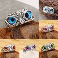 Buy Now: 200pcs Owl Demon Eye Ring Animal Couple Opening Adjustable