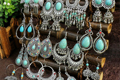 Buy Now: 100 Pairs Vintage Bohemian Turquoise Drop Earrings
