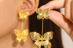 Buy Now: 60 Pairs Elegant Ladies Gold Butterfly Earrings