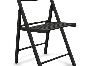 Renting out with online payment: Black Wooden Folding Chairs (Set of 4)
