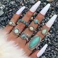 Buy Now: 50 Sets/400 Pcs  Vintage Sliver Turquoise Rings