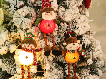 Comprar ahora: Glowing Santa, Snowman, and Reindeer Hanging Figurine Ornaments