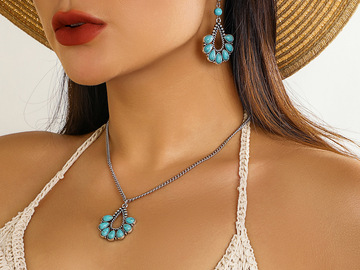 Buy Now: 26 Sets Vintage Bohemian Turquoise Necklace and Earrings Set