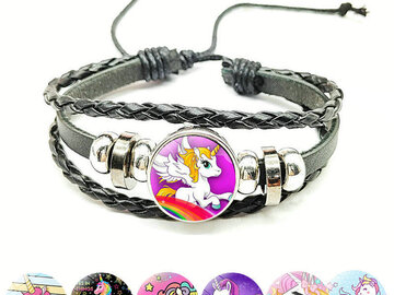 Bulk Lots: 100pcs cartoon cute unicorn flying bracelet