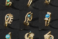 Buy Now: 50pcs intage Dripping Female Evil Eye Open Ring