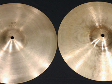 Selling with online payment: SOLD--- Pair of matched 1960s ZILDJIAN 14" Hi-hat cymbals