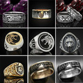 Buy Now: 60 pcs Vintage Wolf Style Men's Rings Jewelry