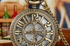 Comprar ahora: 20 Pcs Vintage Skeleton Lucky Numbers Quartz Pocket Watch