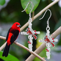 Buy Now: 40 Pairs Fashion Red Bird Cross Earrings For Women And Girls 