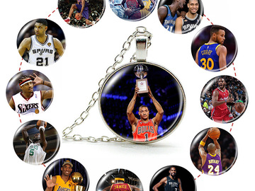 Buy Now: 100pcs NBA superstar Kobe Curry James time stone necklace