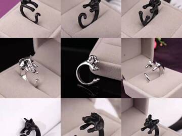 Buy Now: 100pcs puppy cat elephant cute animal open ring