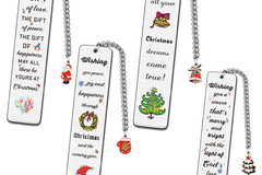 Comprar ahora: Metal Bookmark Christmas Gift Snowman Santa Pendant - 60pcs