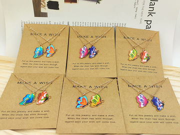 Bulk Lots: 82pcs Double Butterfly Clavicle Chain