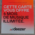 Vente: Carte prépayée Deezer - 4 mois d’abonnement (60€)