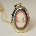 Buy Now: 66--Lg. Vintage Cameo Locket on 18" open link chain--$1.49 ea!