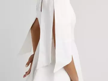Selling: Dissh Aisle White Linen Bow Mini Dress