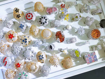 Bulk Lots: 50pcs Mixed color-preserving temperament exaggerated ring