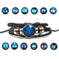 Buy Now: 100PCS 12 constellations couple braided leather bracelet