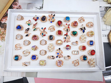 Bulk Lots: 100pc Attractive mixed gemstone ring for women
