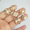 Bulk Lots: 100PCS Fashion gold pearl ring