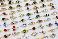 Bulk Lots: 100PC Mixed color zircon crystal ring