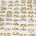 Bulk Lots: 100PC Crystal diamond multi-style crown mixed alloy ring ​