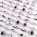 Bulk Lots: 100PC Black and white painting oil drop oil rhinestone ring