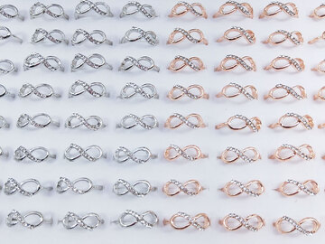 Bulk Lots: 100PC Personalized retro rhinestone 8-figure geometric ring