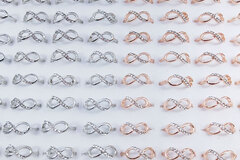 Bulk Lots: 100PC Personalized retro rhinestone 8-figure geometric ring