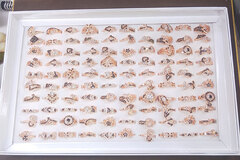 Bulk Lots: 100PC Fashionable retro two-tone rhinestone ring