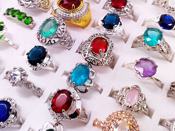 Bulk Lots: 100 Color Full Diamond Fashionable Index Finger Ring