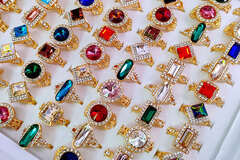 Bulk Lots: 100PC  Fashion Gemstone Colored Glass Ring 