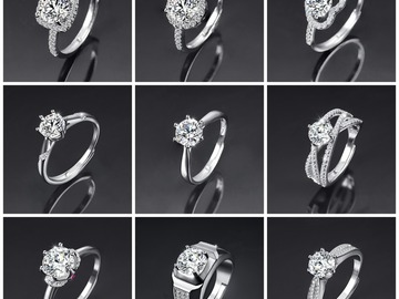 Bulk Lots: 50pcs Stylish Moissanite Ring One Carat Ring