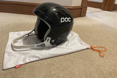 Winter sports: Black POC SKULL X Helmet (size S 53/54) and Detachable Chin Guard