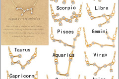 Buy Now: 120 Pcs 12 Constellation Gold Rhinestone Necklaces