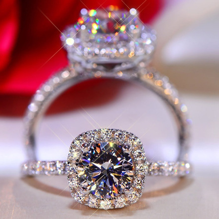 50PC Fashion Platinum Simulated Zirconia Ring
