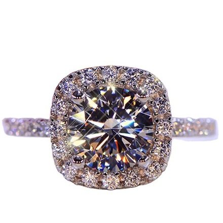 50PC Fashion Platinum Simulated Zirconia Ring