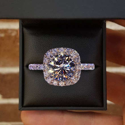 50PC Fashion Platinum Simulated Zirconia Ring