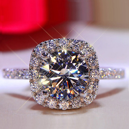 50PC Fashion Platinum Simulated Zirconia Ring