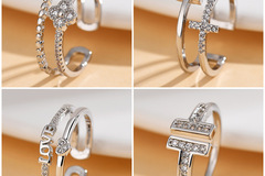 Comprar ahora: 50pcs LOVE love cross diamond four-leaf clover ring