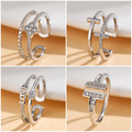 Comprar ahora: 50pcs LOVE love cross diamond four-leaf clover ring
