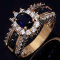 Comprar ahora: 50PC fashionable new inlaid blue and red zircon ring