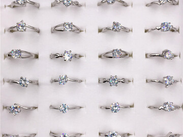 Buy Now: 100pcs Open imitation diamond ring proposal engagement live ring