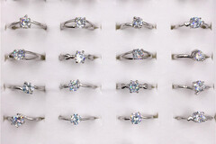 Comprar ahora: 100pcs Open imitation diamond ring proposal engagement live ring